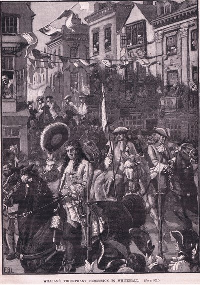 Procesión triunfal de Williams a Whitehall AD 1697 de Walter Stanley Paget